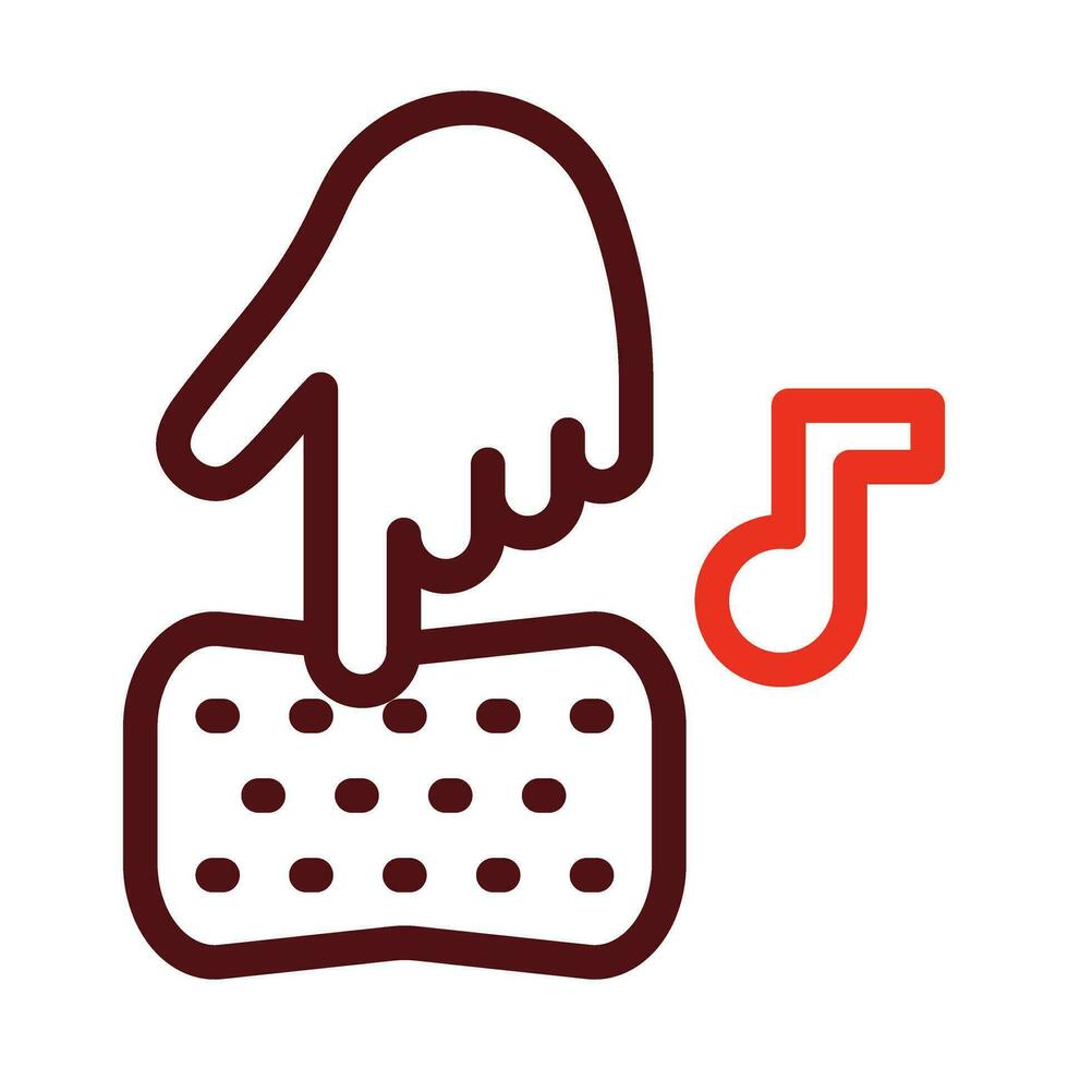 Press Thick Line Two Colors Icon Design vector