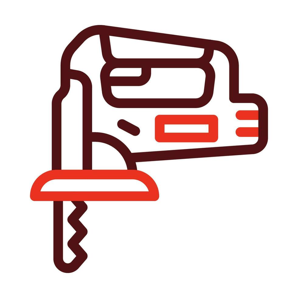 Jagsaw Thick Line Two Colors Icon Design vector