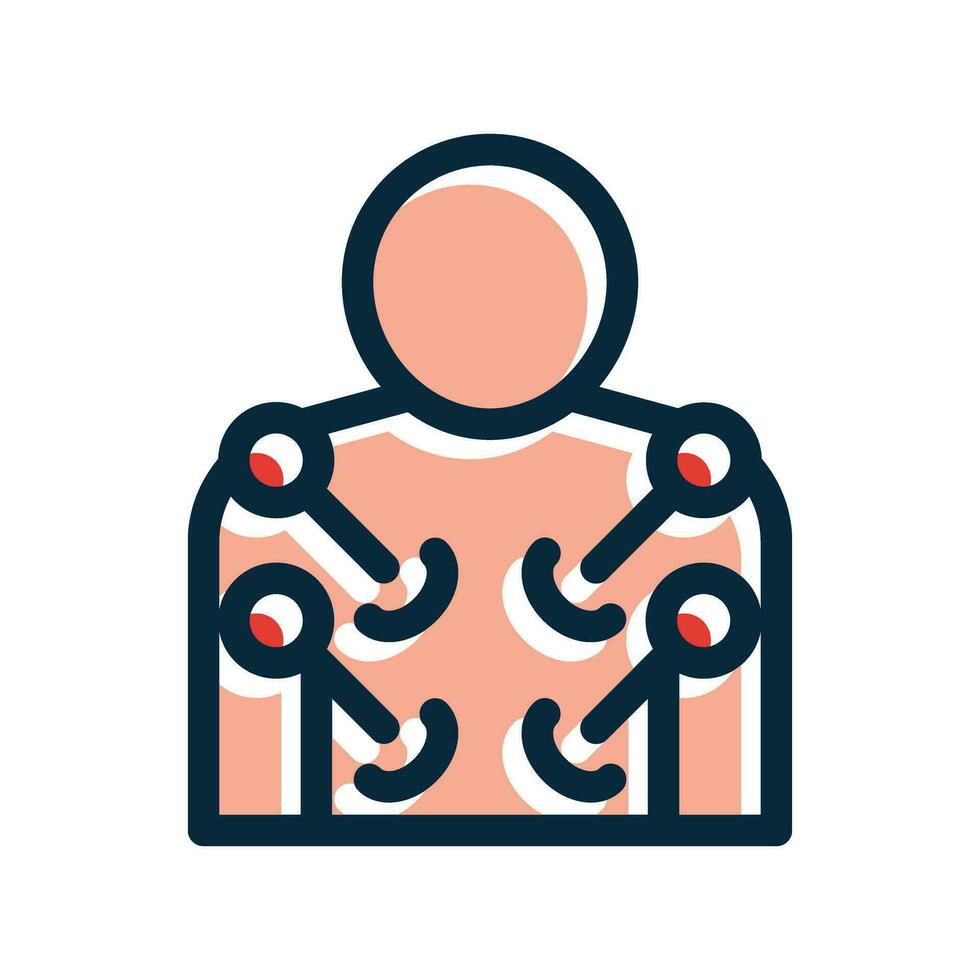 Acupuncture Vector Thick Line Filled Dark Colors