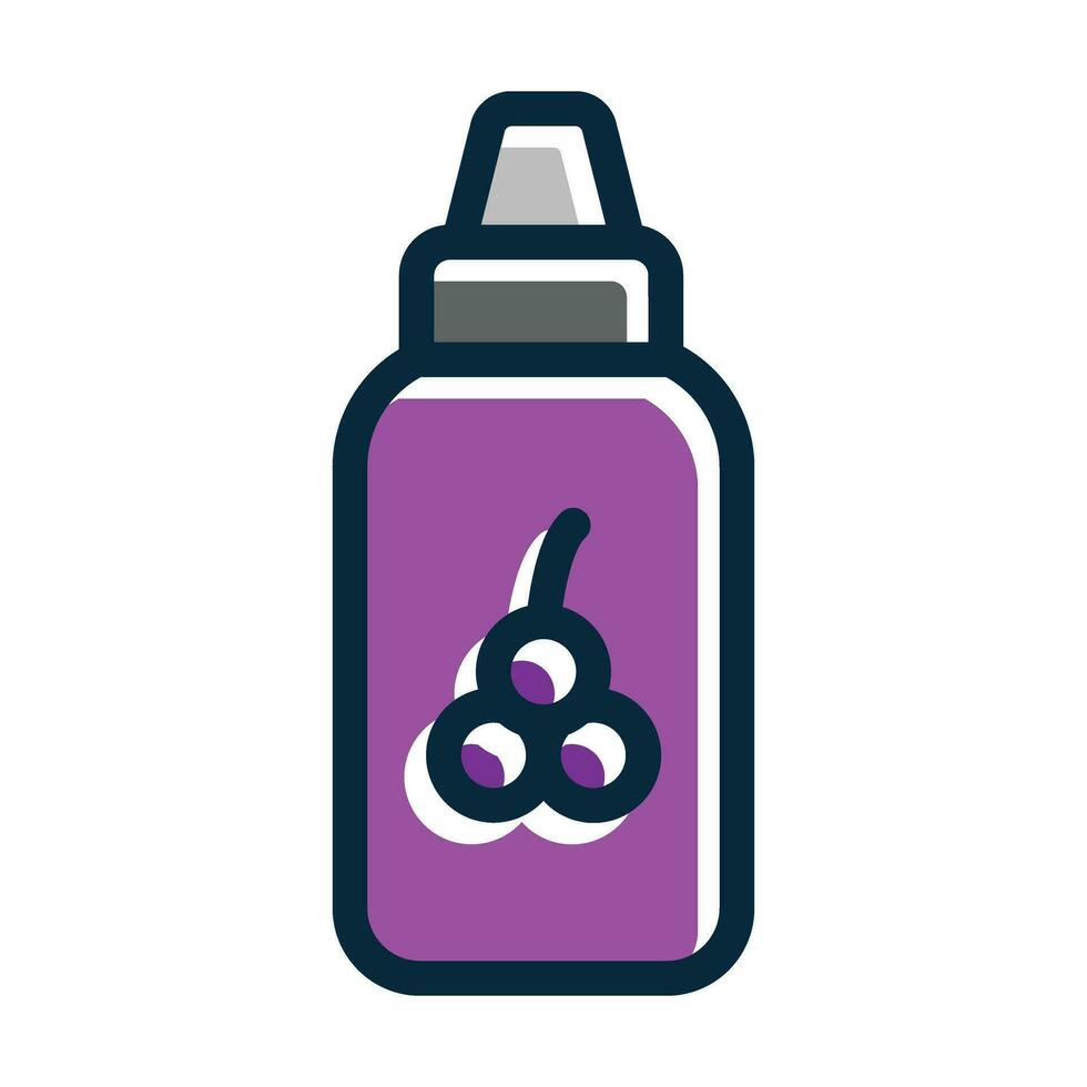 Vape Liquid Vector Thick Line Filled Dark Colors