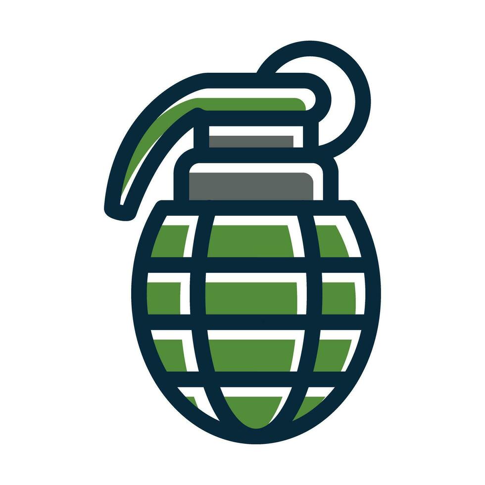 Grenade Vector Thick Line Filled Dark Colors