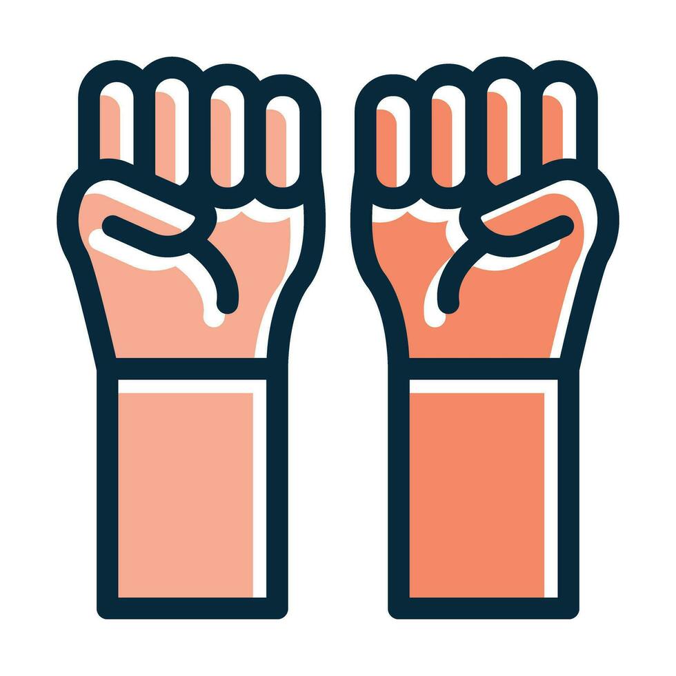 Protest Vector Thick Line Filled Dark Colors