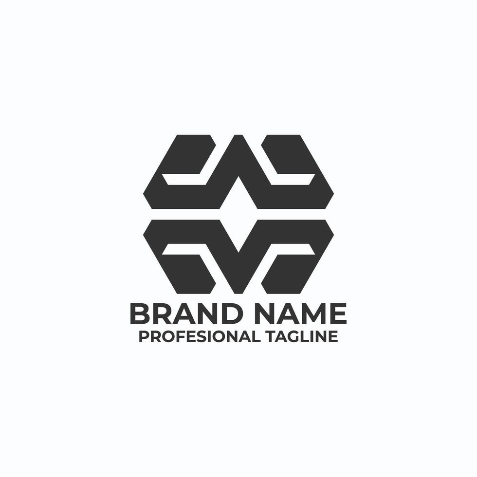 vector-WM Modern Letter minimalist Logo vector