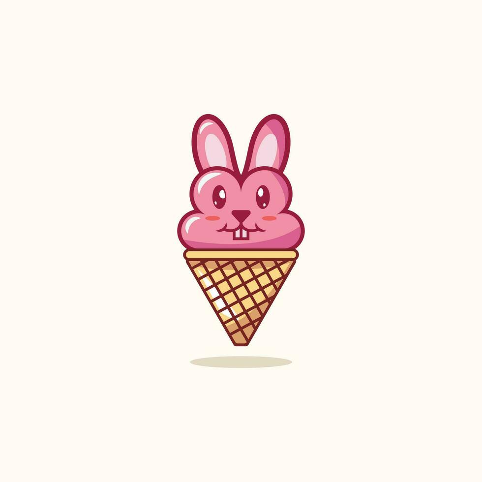 vector Ice Cream Cone Animal cone cute Ice Cream animal cute animal head Ice Cream Clipart eps rabbit