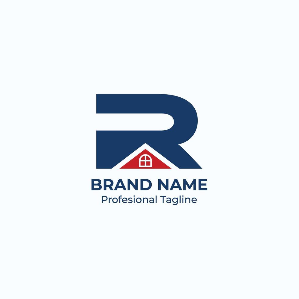 Letter R House Home Logo Design minimalist Pro Vector