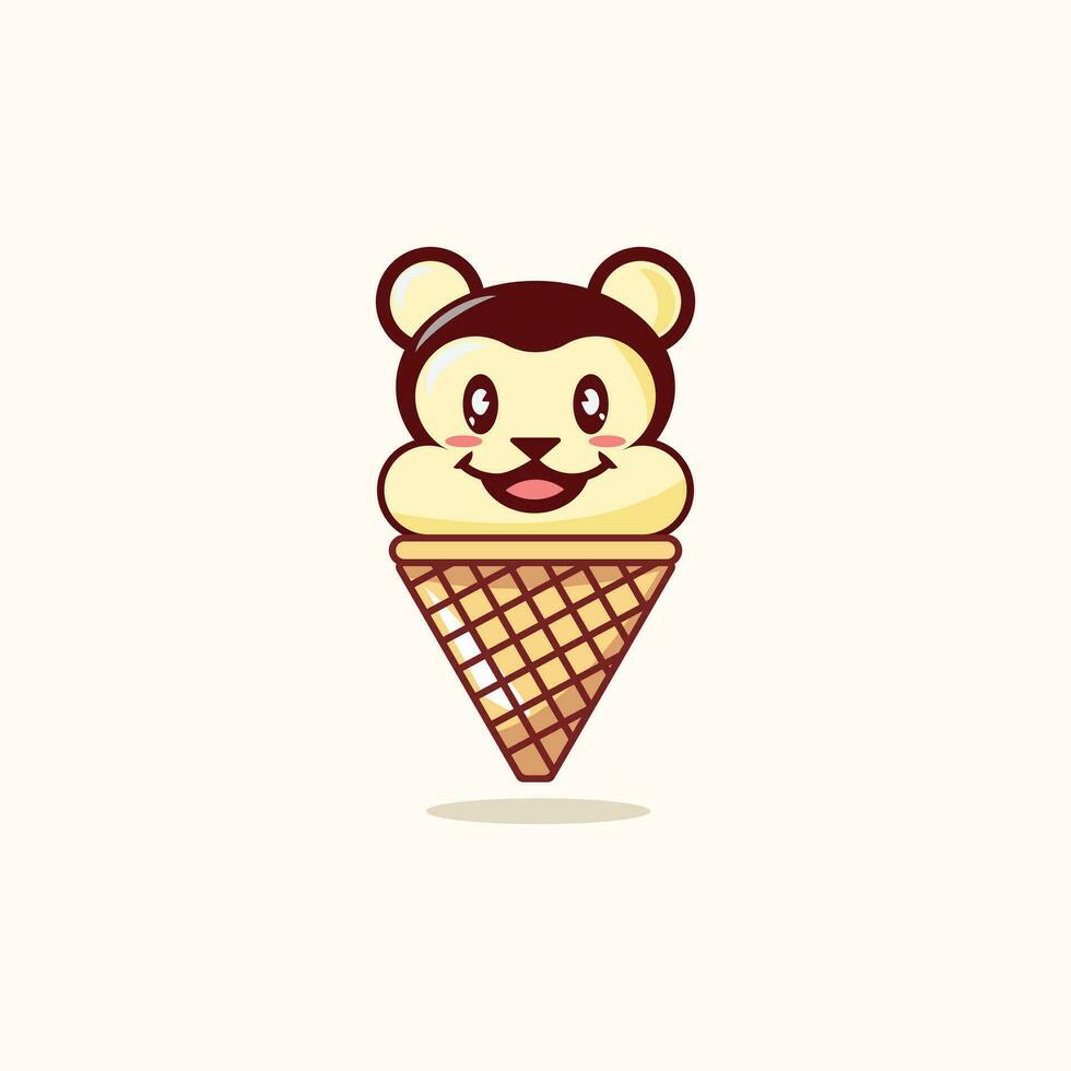 vector hielo crema cono animal cono linda hielo crema animal linda animal cabeza hielo crema clipart eps panda