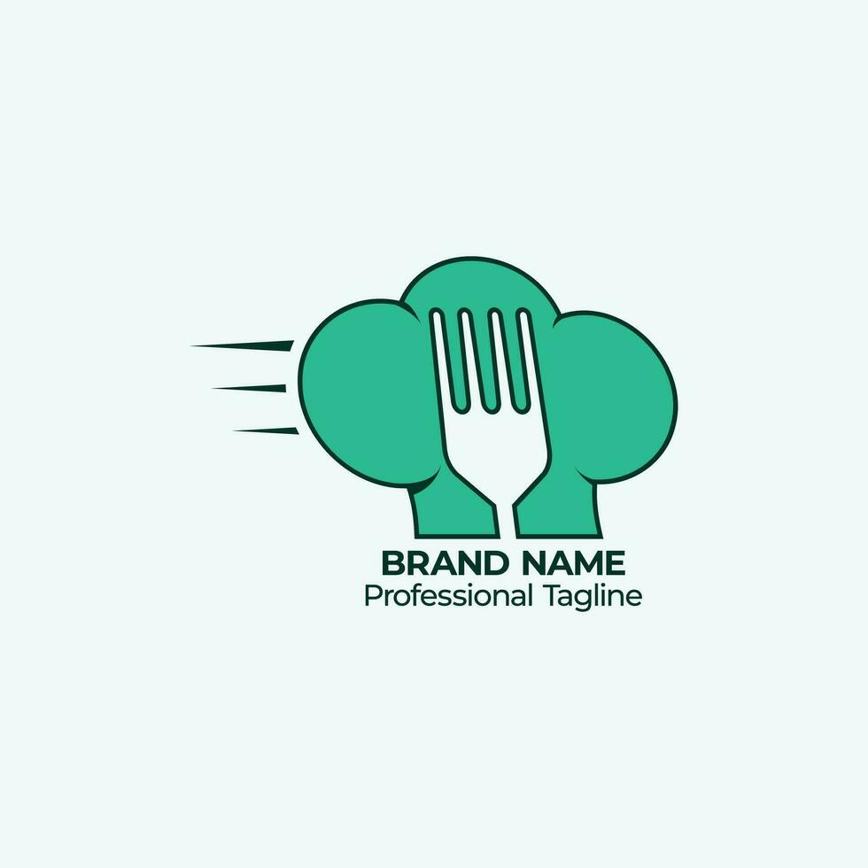 Fork Fast food logo design vector
