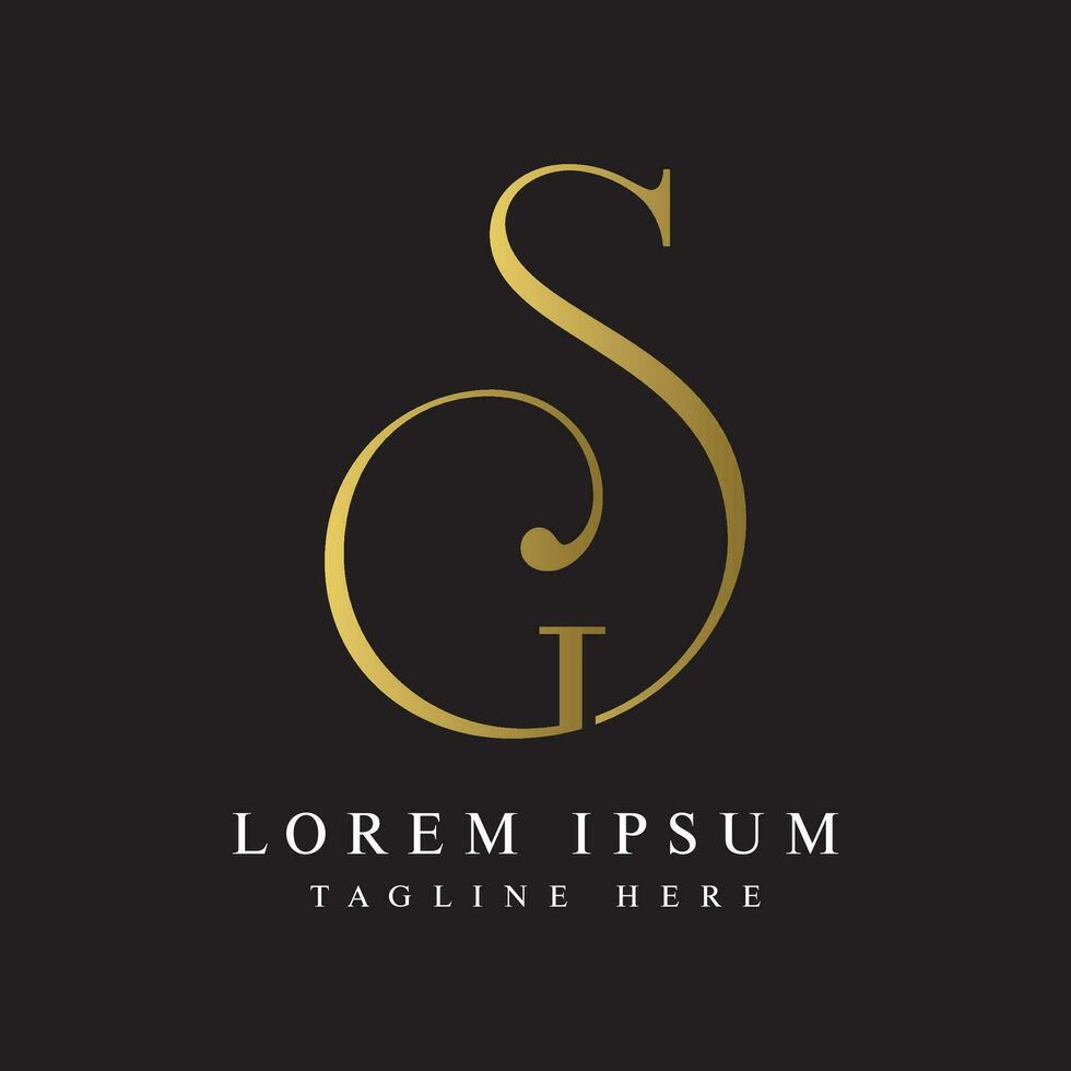SG letter mark logo type monogram luxury elegant design concept vector