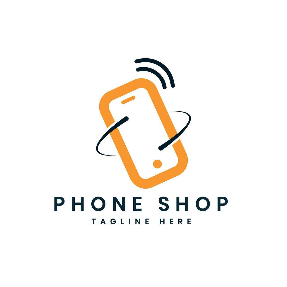 Phone shop logo design modern creative minimal smart phone repair shop vector