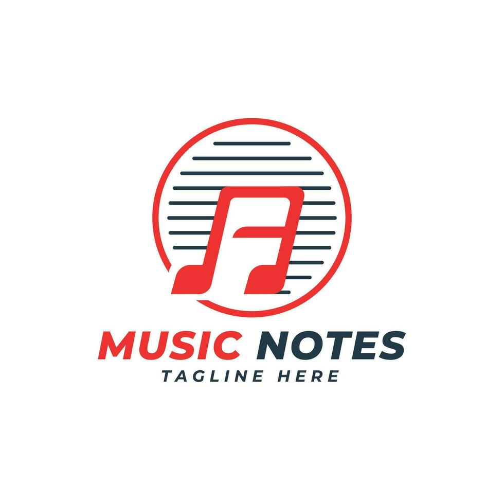 música notas creativo logo marca diseño concepto vector