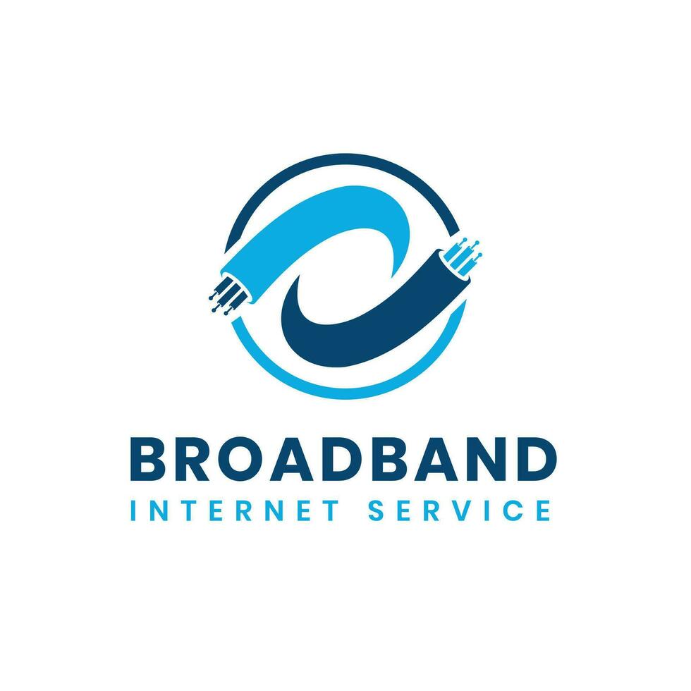 óptico fibra banda ancha creativo logo moderno y plano diseño para Internet negocio vector