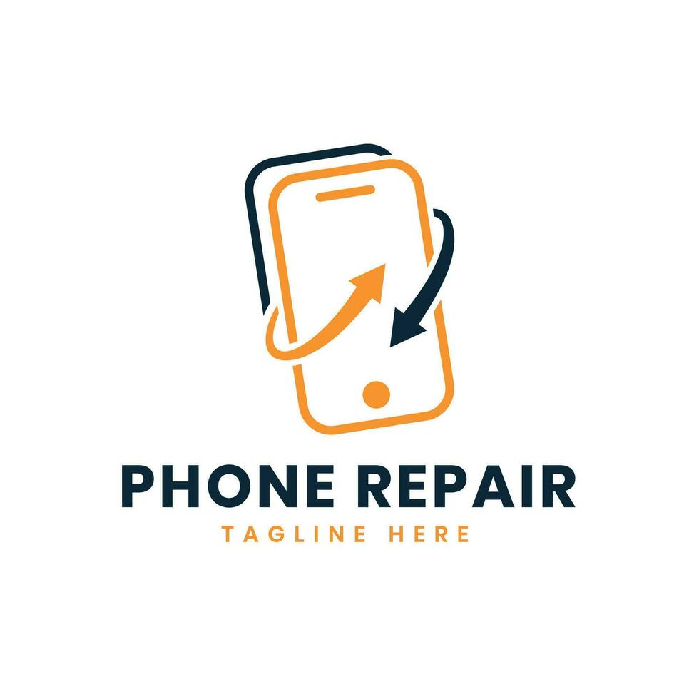 teléfono tienda logo diseño moderno creativo mínimo inteligente teléfono reparar tienda vector