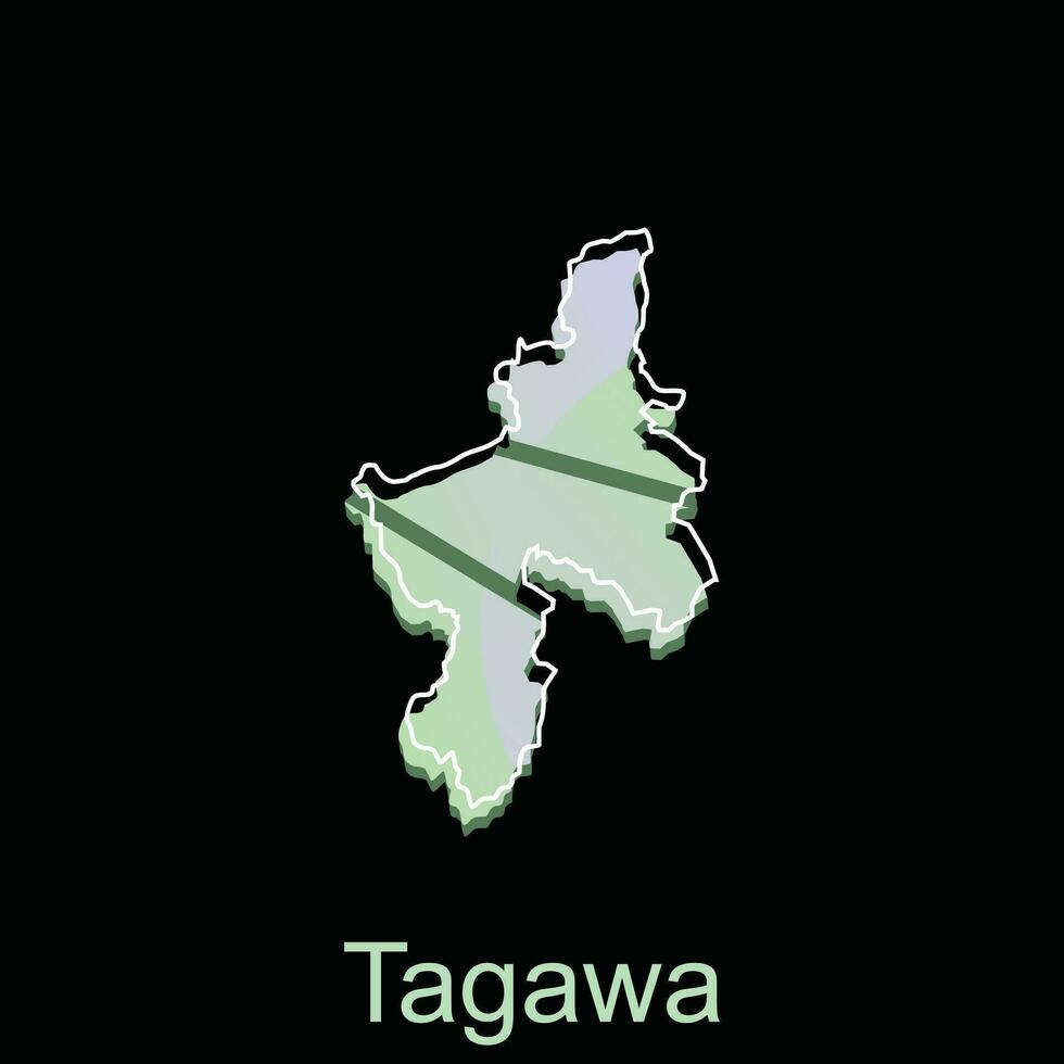 Map City of Tagawa design, High detailed vector map - Japan Vector Design Template, suitable for your company