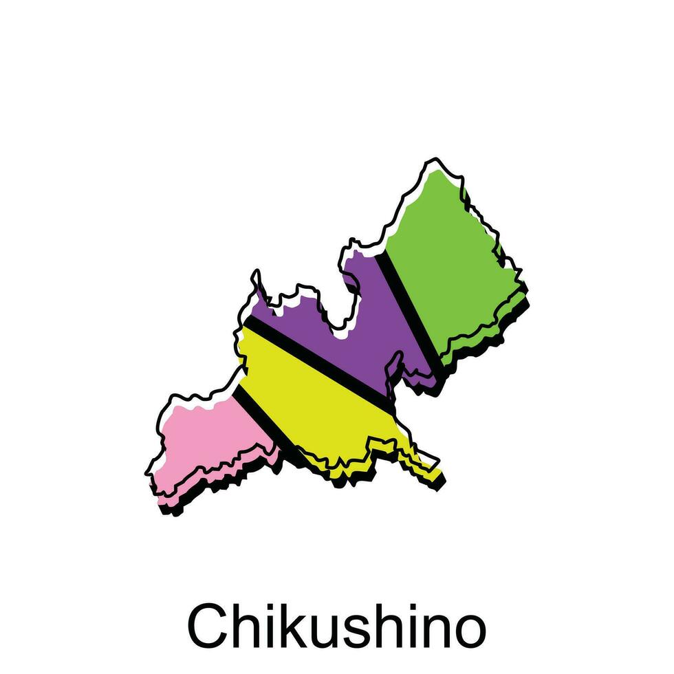 Map City of Chikushino design, High detailed vector map - Japan Vector Design Template, suitable for your company