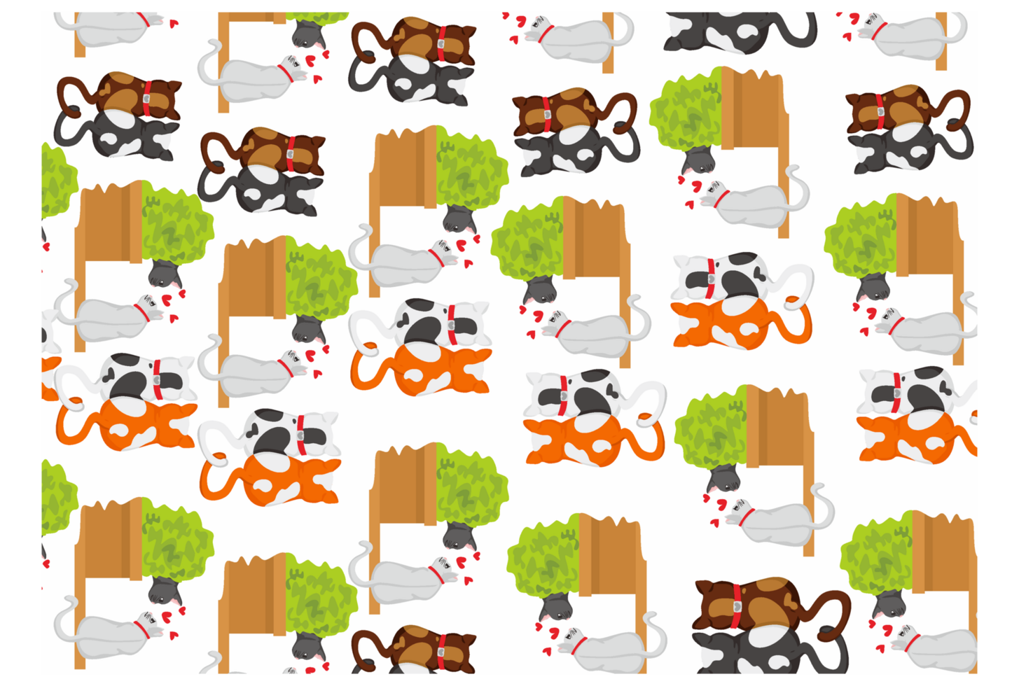 Couple Of Cat Pattern Background png