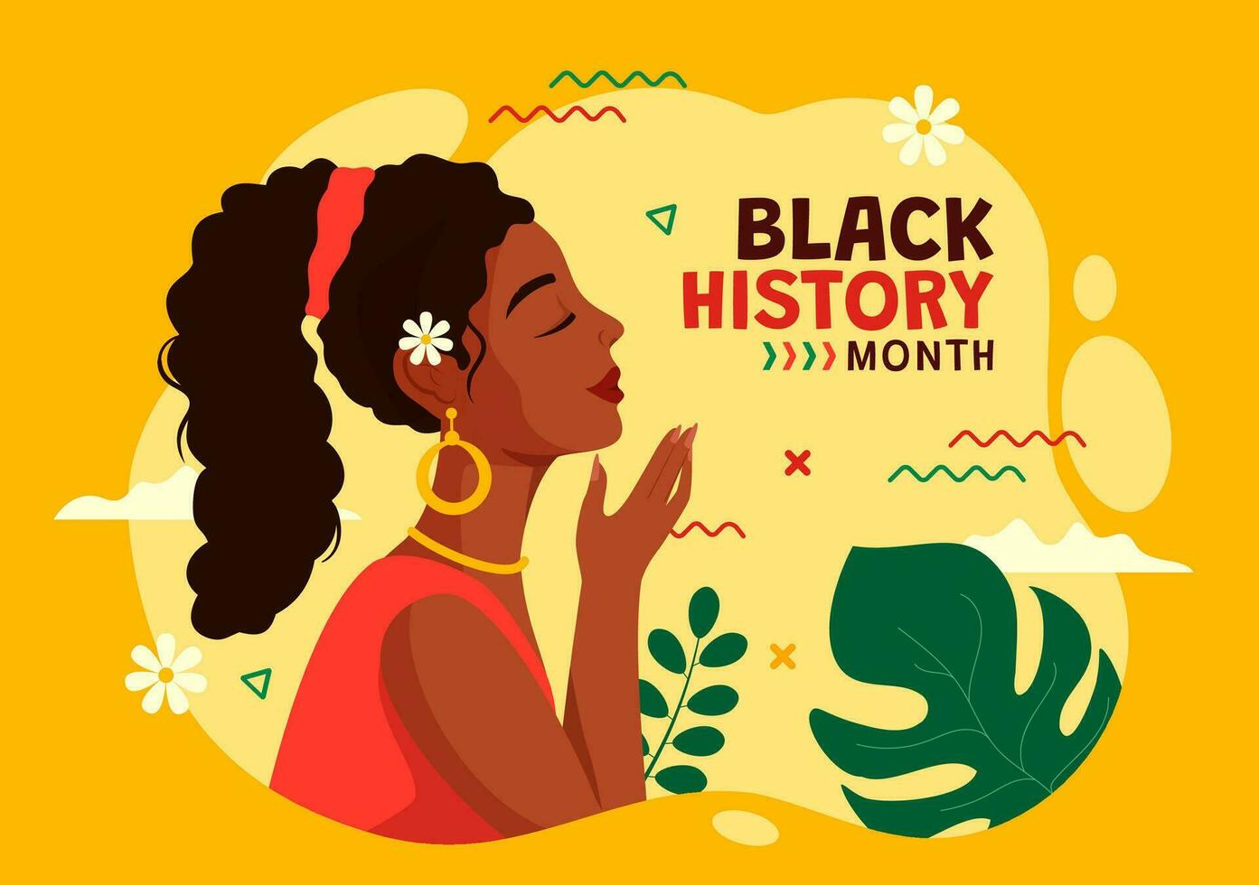 Black History Month Vector Design Illustration to Commemorate the Great Struggle and Contributions of the Black Community in African American Holiday