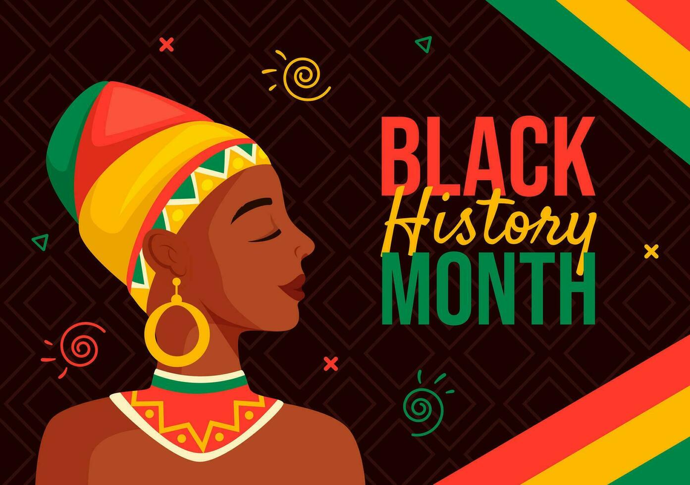 negro historia mes vector diseño ilustración a conmemorar el genial dificil y contribuciones de el negro comunidad en africano americano fiesta