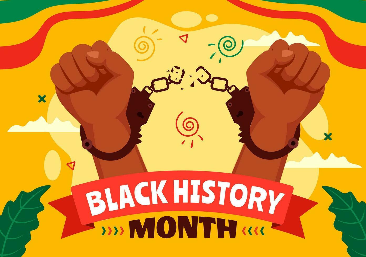 Black History Month Vector Design Illustration to Commemorate the Great Struggle and Contributions of the Black Community in African American Holiday