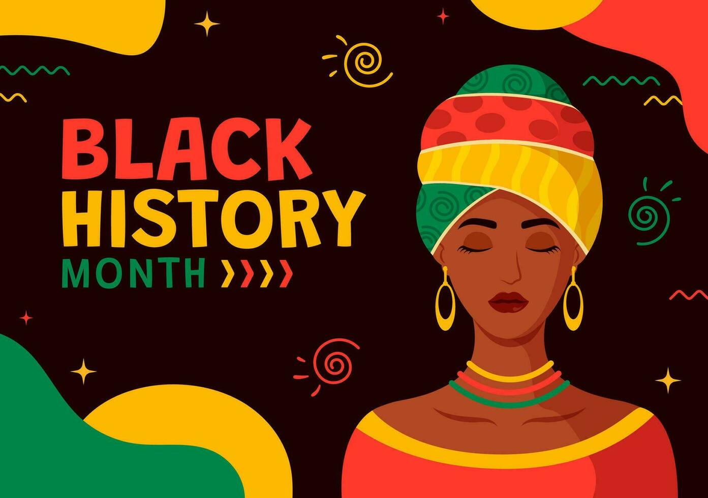 negro historia mes vector diseño ilustración a conmemorar el genial dificil y contribuciones de el negro comunidad en africano americano fiesta