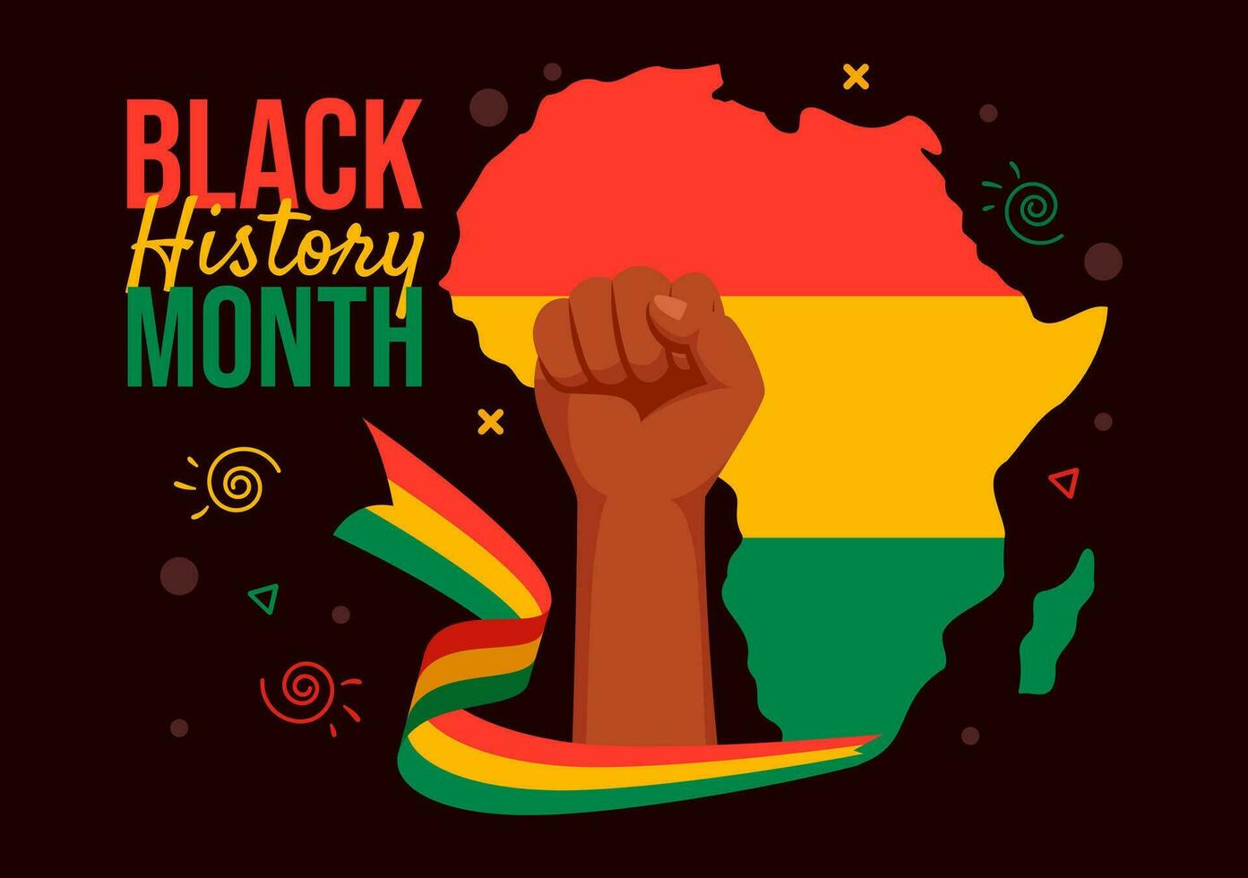 negro historia mes vector diseño ilustración a conmemorar el genial dificil y contribuciones de el negro comunidad en africano americano fiesta