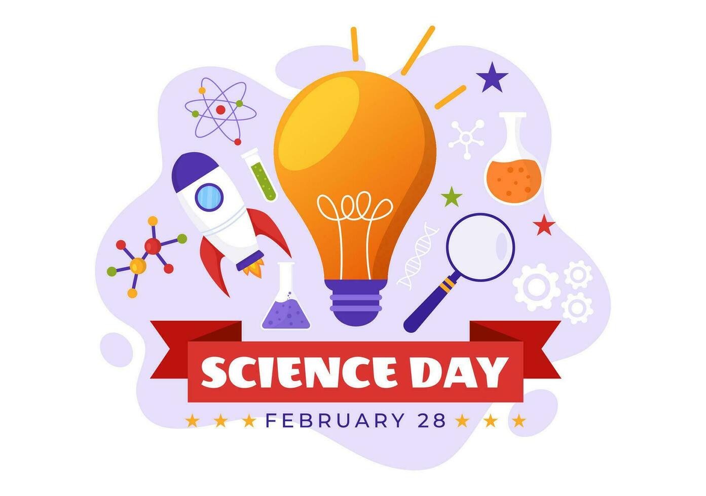 National Science Day Vector Illustration on February 28 Related to Chemical Liquid, Scientific, Medical and Research in Flat Cartoon Background