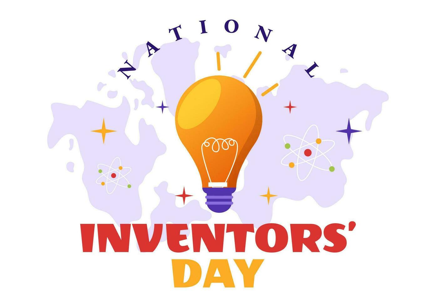 National Inventors Day Vector Illustration on February 11 Celebration of Genius Innovation to Honor Creator of Science in Flat Cartoon Background