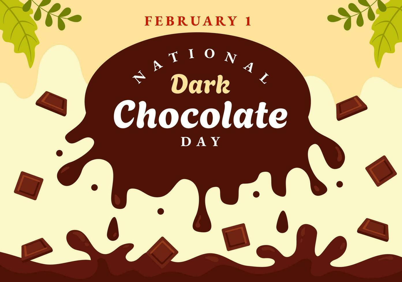 nacional oscuro chocolate día vector ilustración en febrero Primero para el salud y felicidad ese choco trae en plano dibujos animados antecedentes diseño