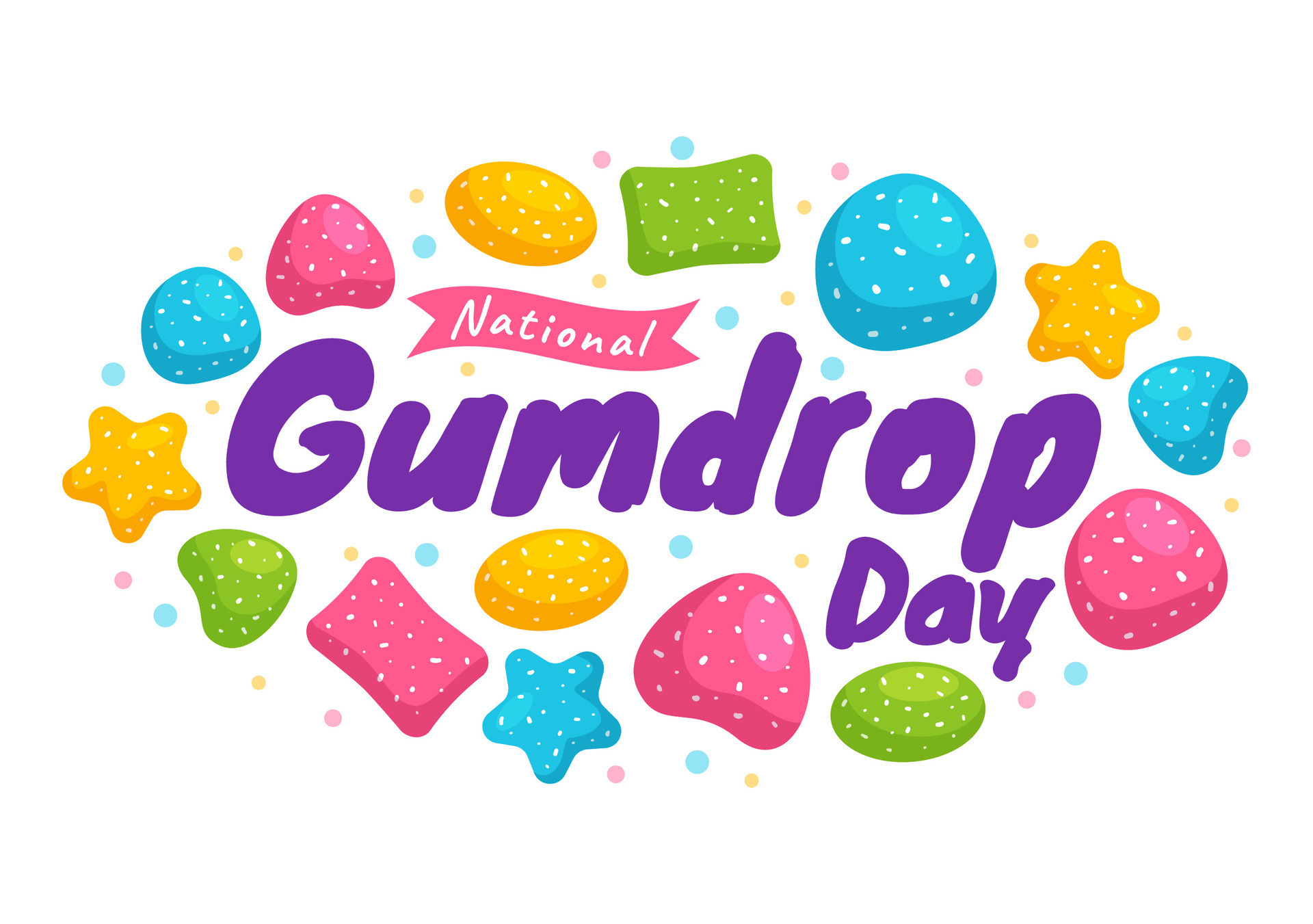 National Gumdrop Day Vector Illustration on February 15 with Delicious