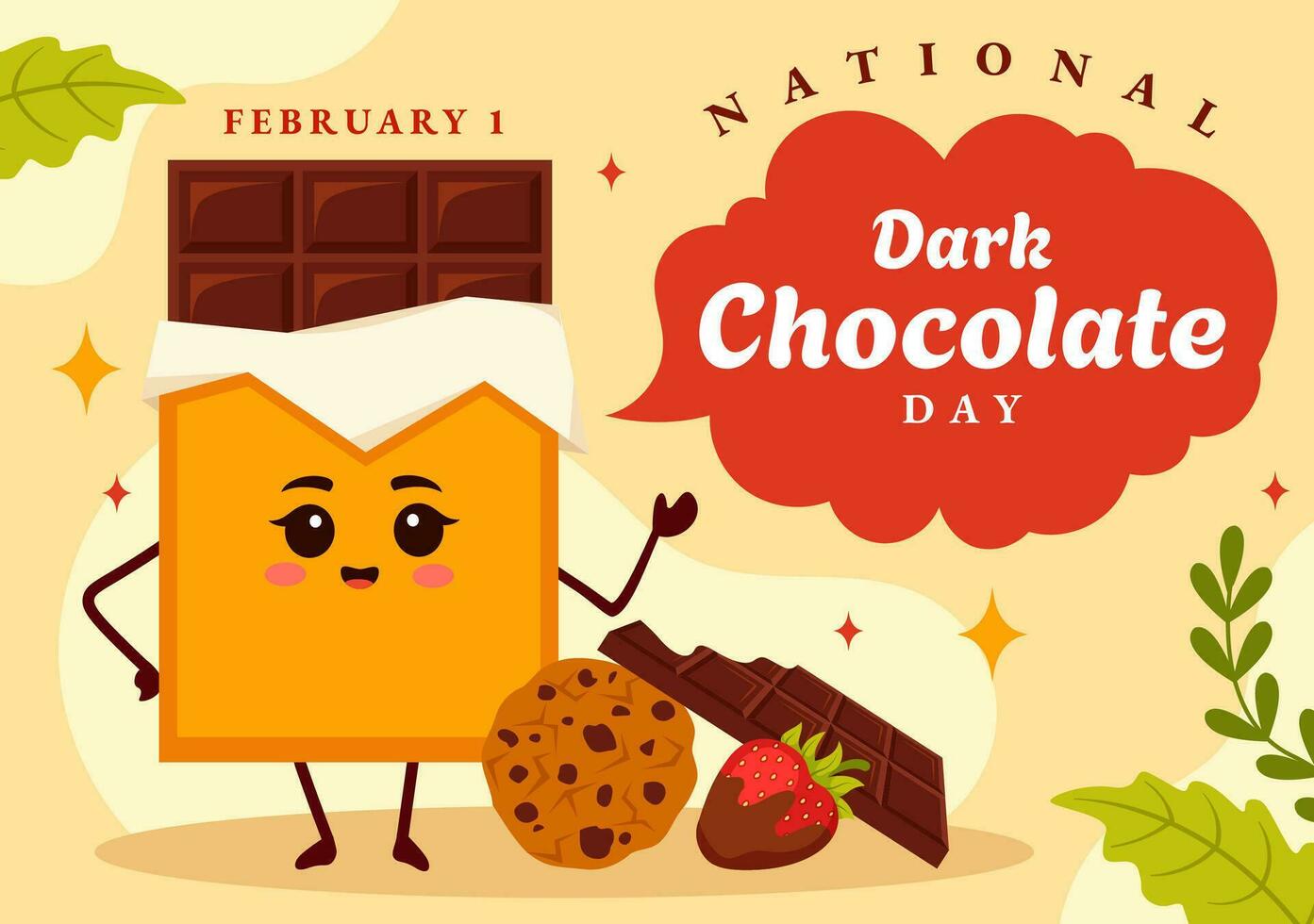 national-dark-chocolate-day-vector-illustration-on-february-1st-for-the