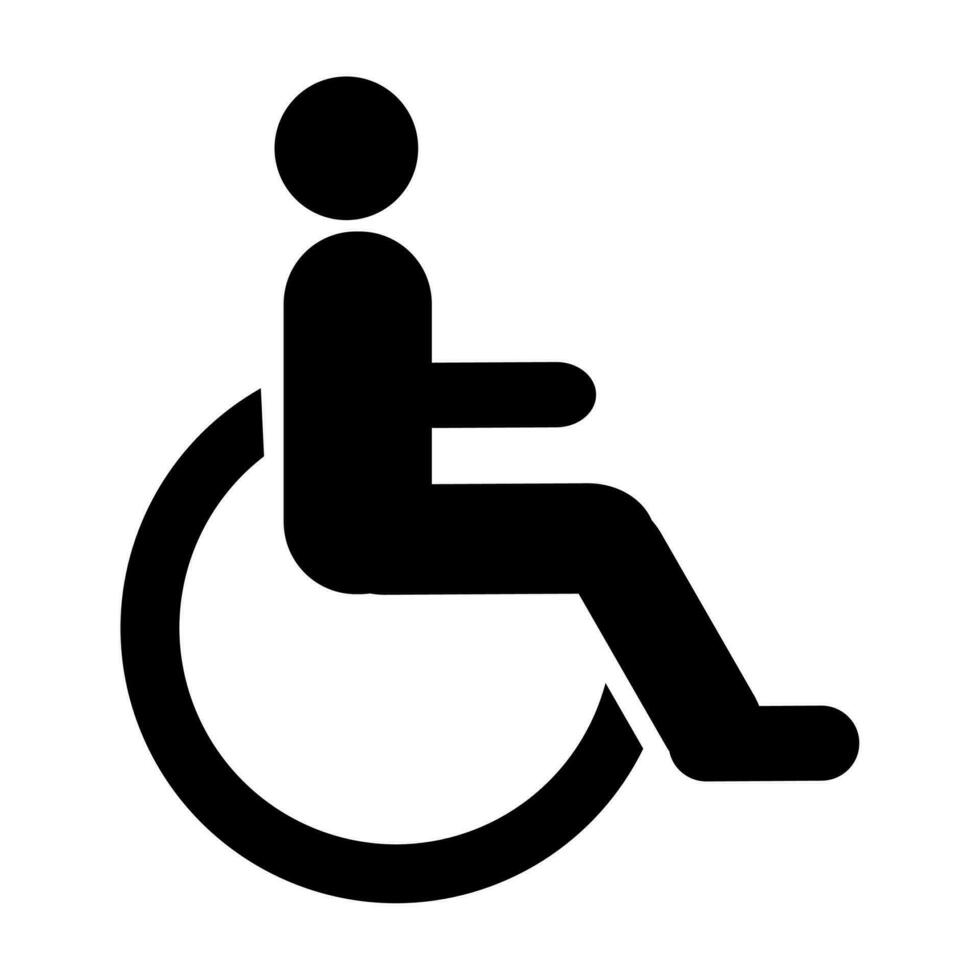 disable person on wheelchair sign vector