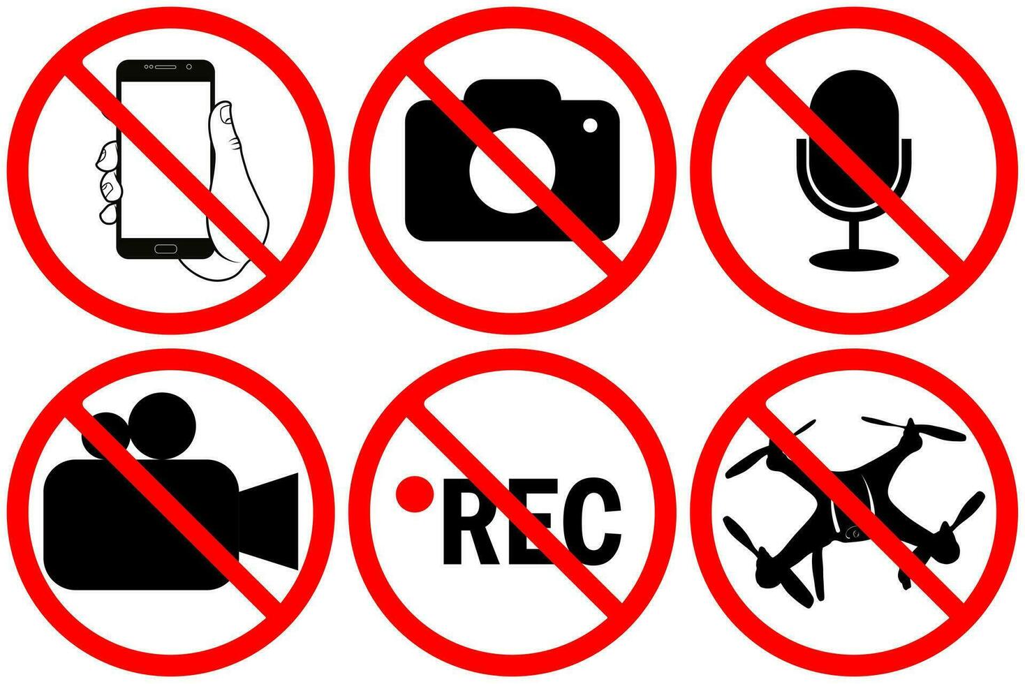 hacer no grabar - grabación es prohibido vector