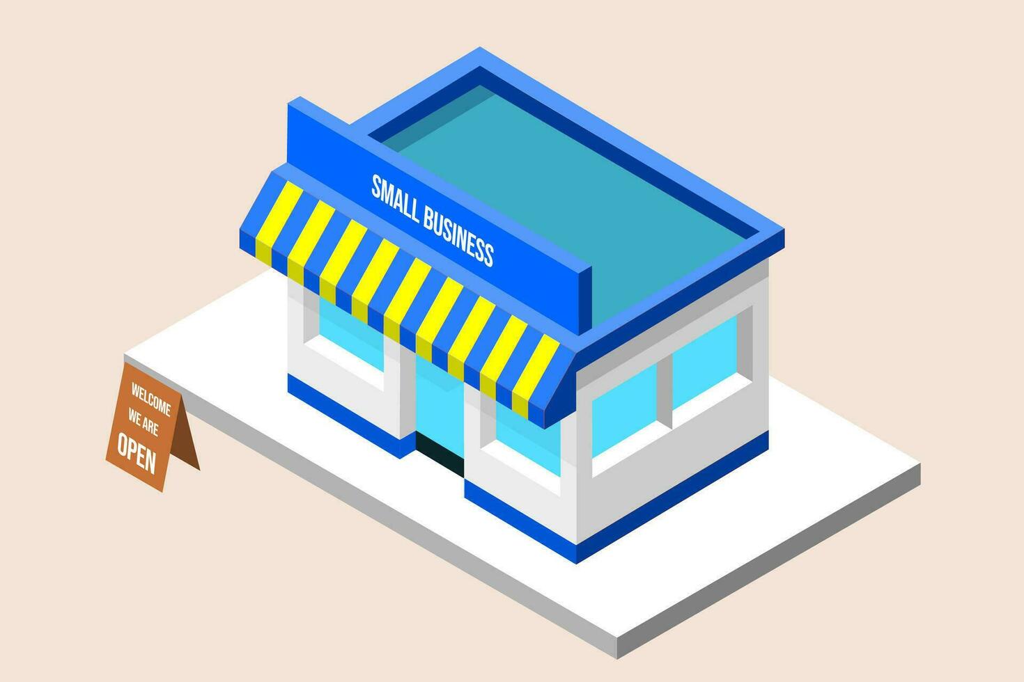 small business isometric vector illustration
