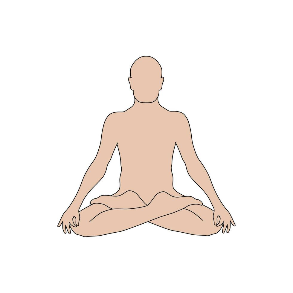 silhouette of a person in yoga position vector