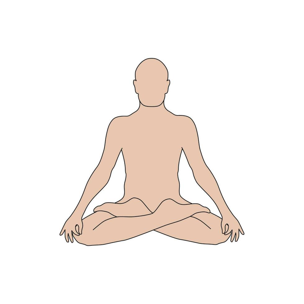 silhouette of a person in yoga position vector