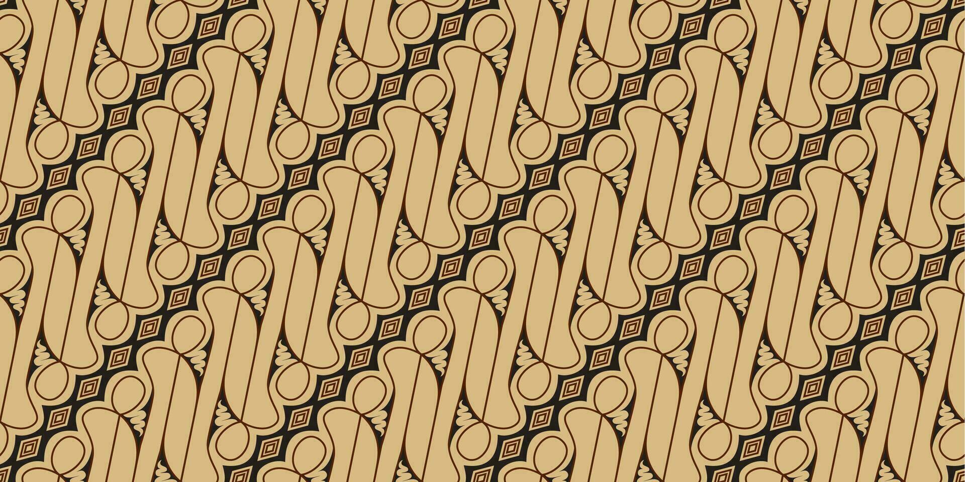 Batik Parang is one of the oldest batik motifs in Indonesia. Drawing a diagonal line from high to low diagonally intertwining symbolizes continuity vector