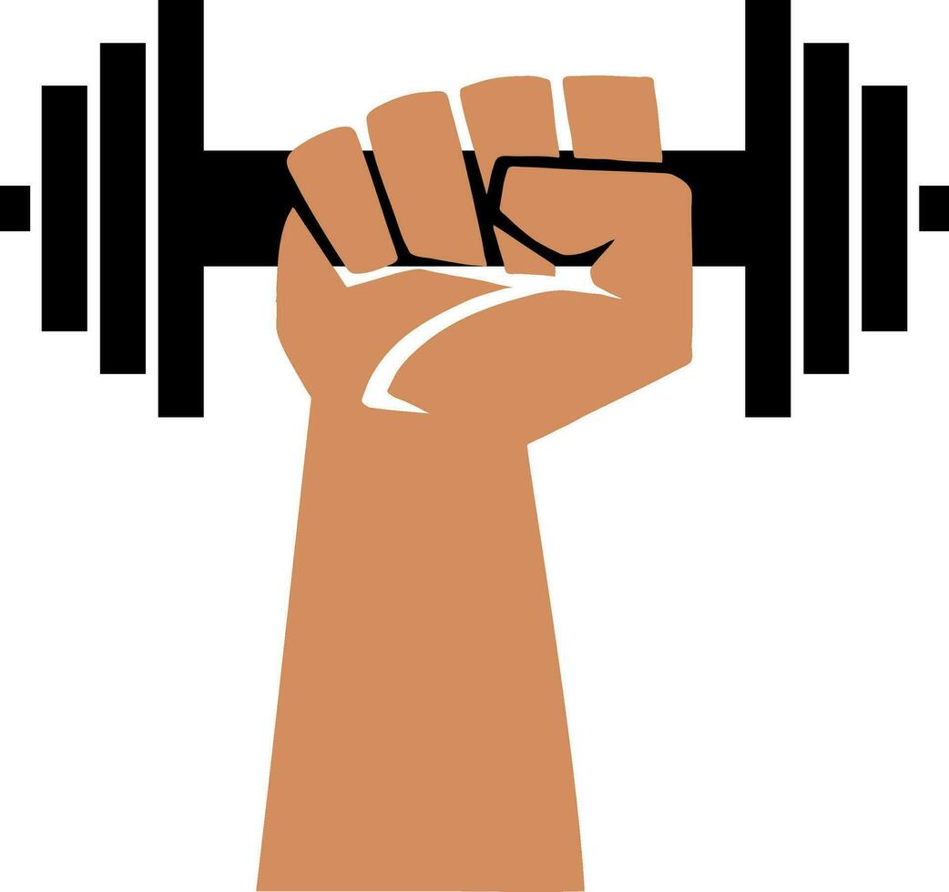 hand and dumbbell vector