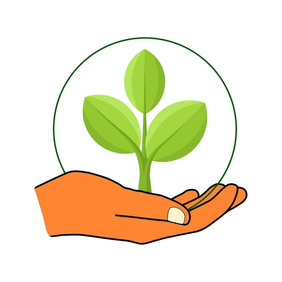 People practicing sustainability - taking care of plants vector