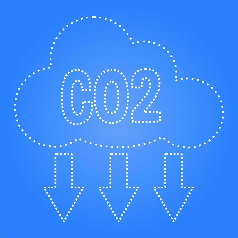 Reducing carbon footprint isolated blue vector