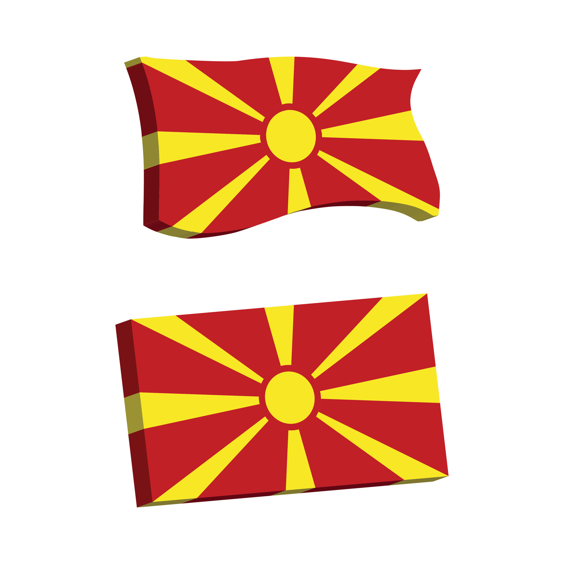 North Macedonia Flag 3d shape vector illustration 34212131 Vector Art
