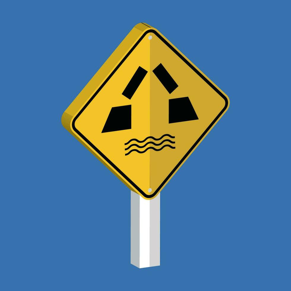 Opening bridge sign 3d shape vector illustration