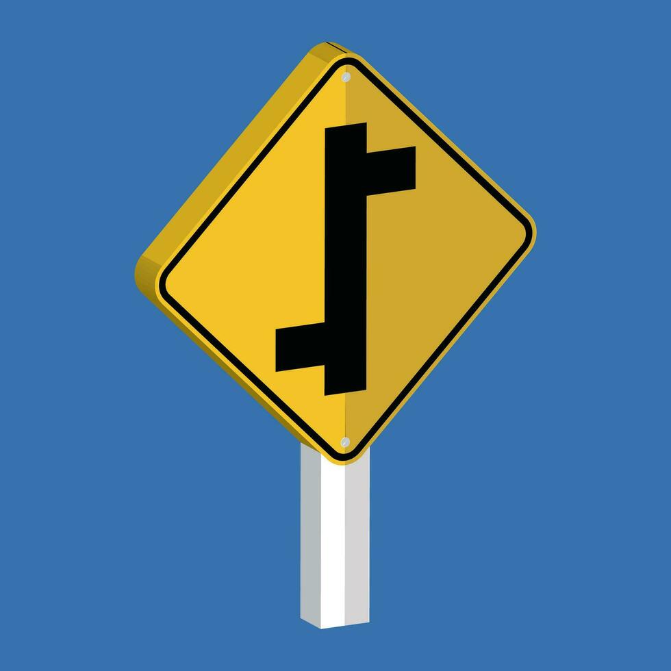 Vienna Convention road sign 3d shape vector illustration