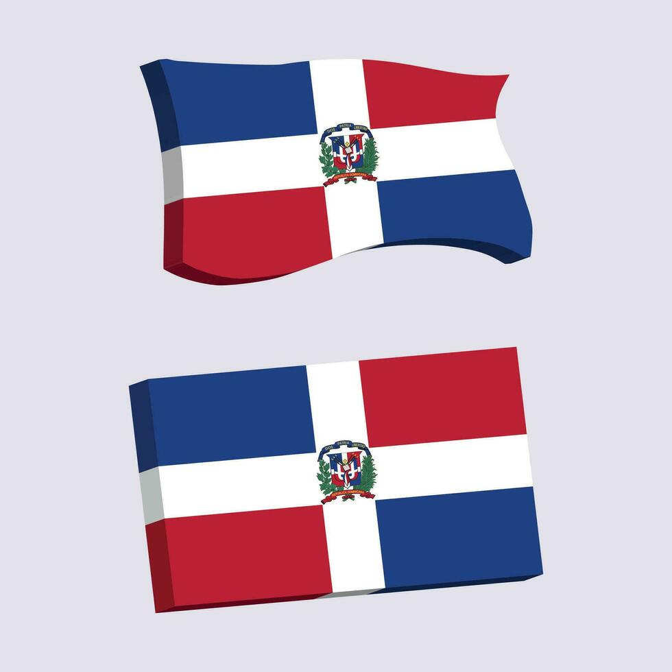 Dominican Republic Flag 3d shape vector illustration