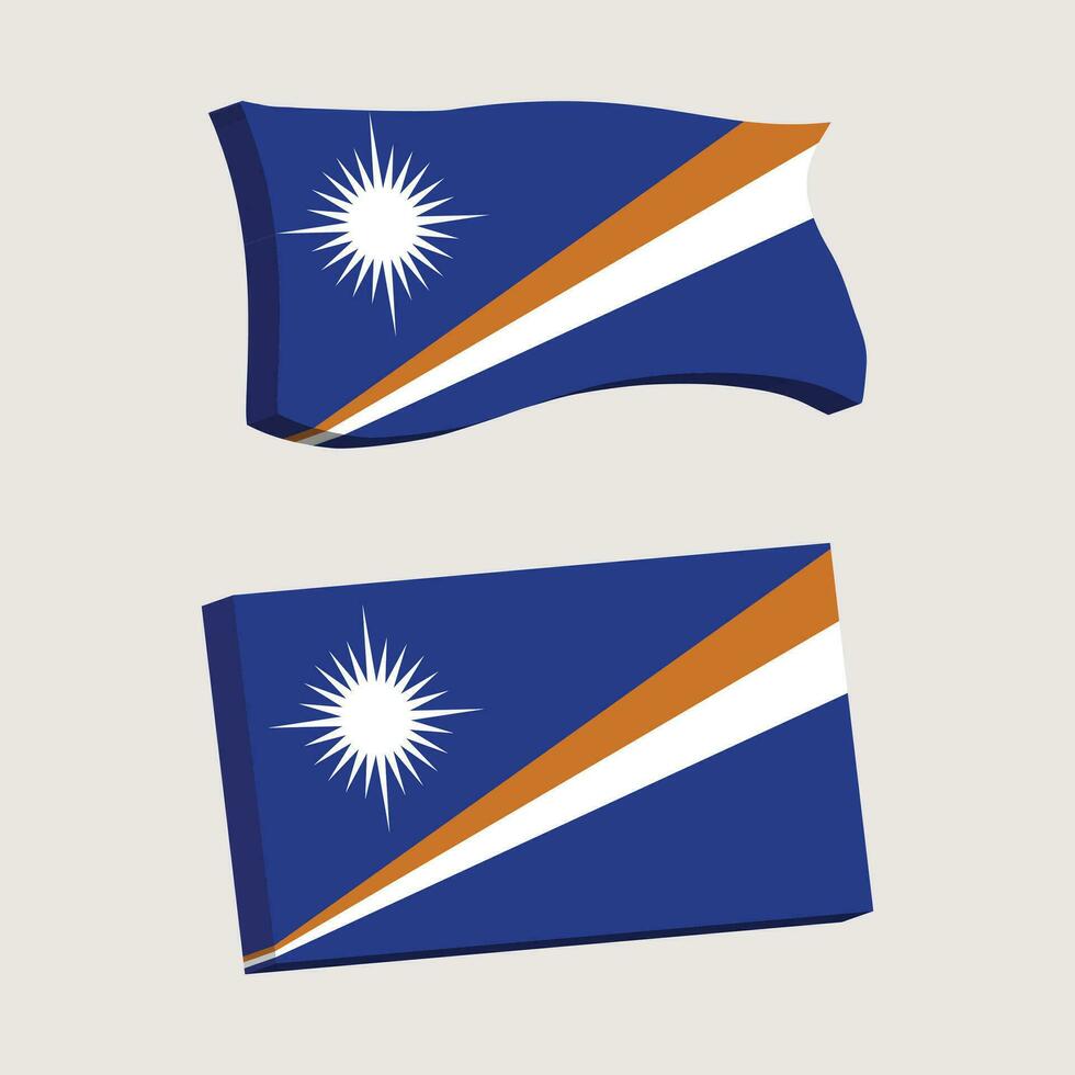 Marshall Islands Flag 3d shape vector illustration