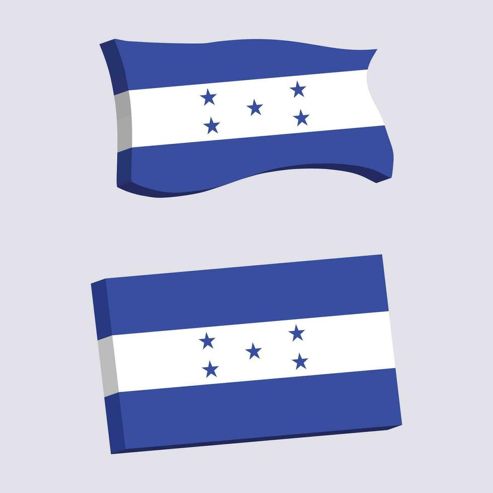 Honduras bandera 3d forma vector ilustración