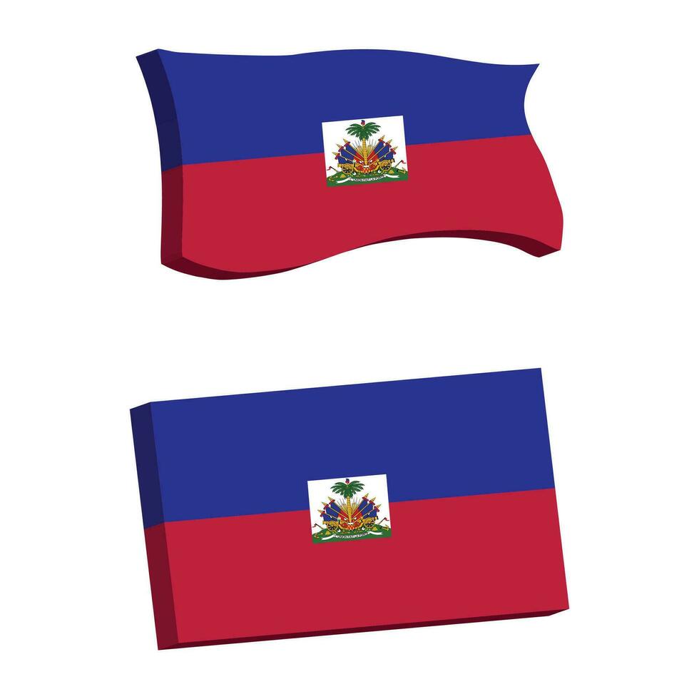 Haiti Flag 3d shape vector illustration