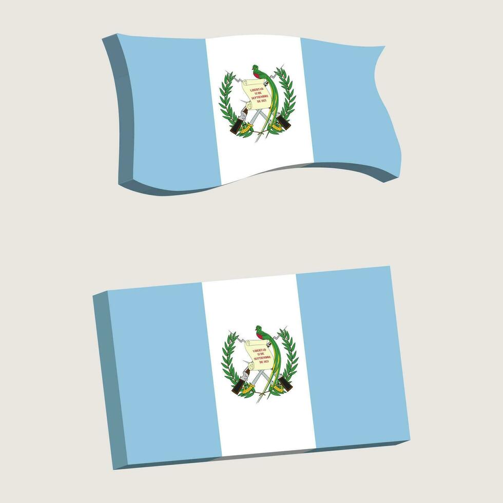 Guatemala bandera 3d forma vector ilustración