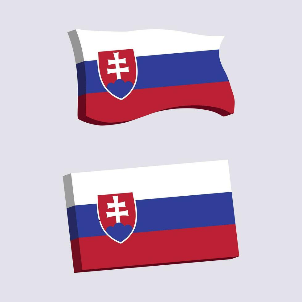 Eslovaquia bandera 3d forma vector ilustración