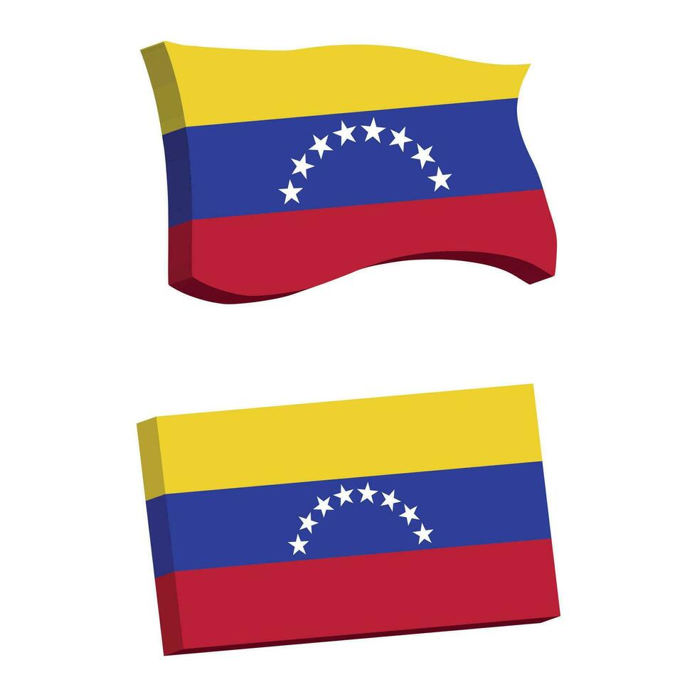 Venezuela bandera 3d forma vector ilustración