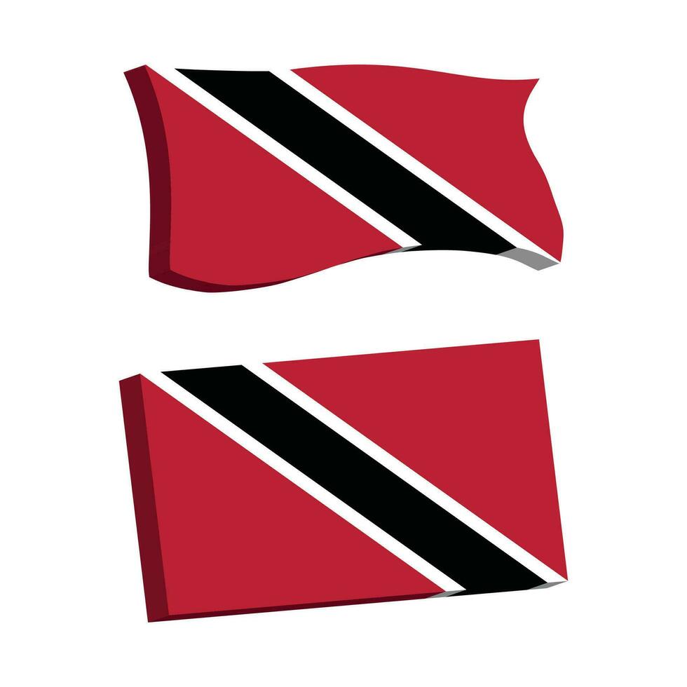 Trinidad and Tobago Flag 3d shape vector illustration