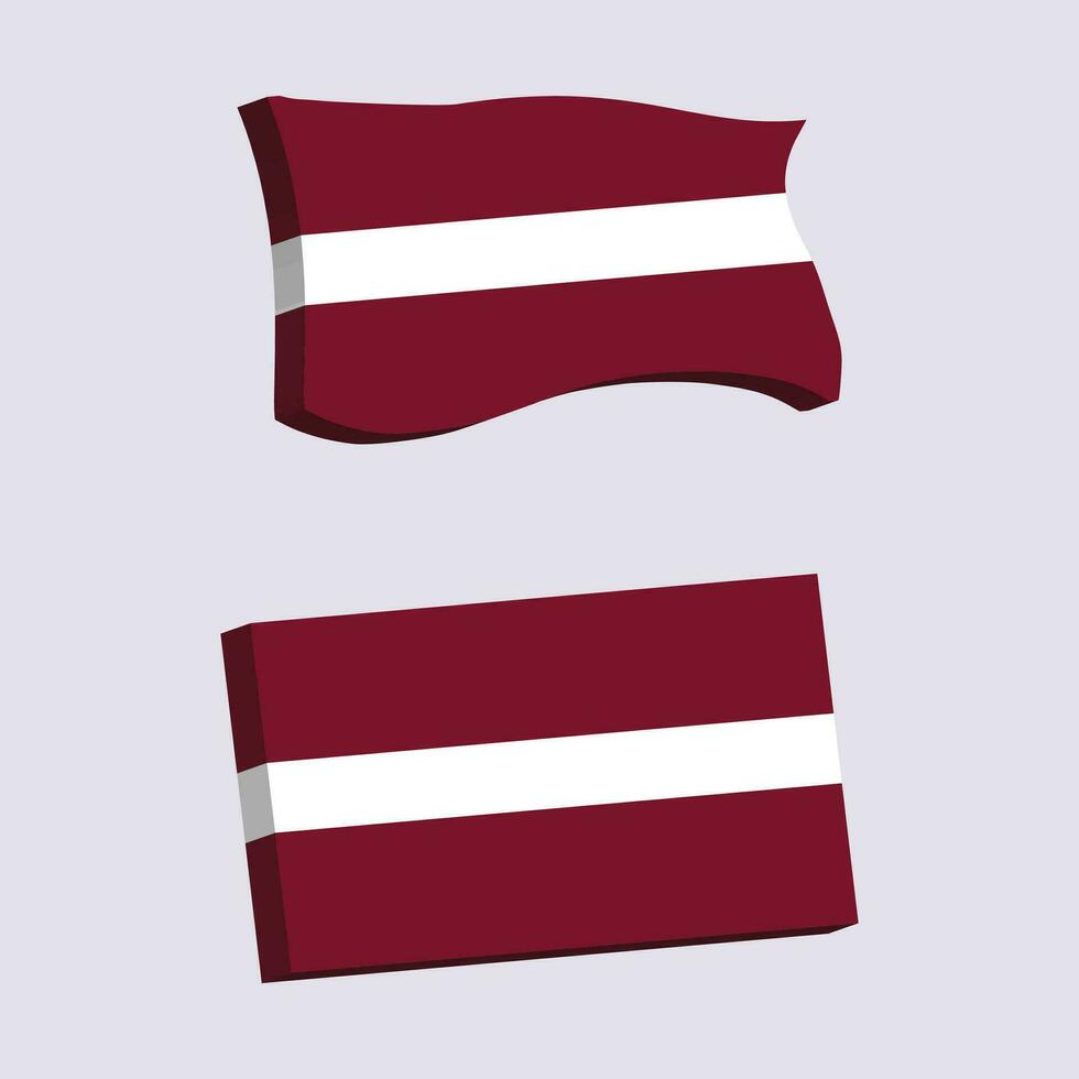 Latvia Flag 3d shape vector illustration